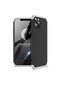 Noktaks - iPhone Uyumlu 12 Pro Max - Kılıf 3 Parçalı Parmak İzi Yapmayan Sert Ays Kapak - Siyah-gri