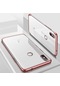 Noktaks - Xiaomi Uyumlu Xiaomi Mi 8 - Kılıf Dört Köşesi Renkli Arkası Şefaf Lazer Silikon Kapak - Rose Gold