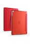 Mutcase - İpad Uyumlu İpad 9.7 2017 5.nesil - Kılıf Kalem Bölmeli Stand Olabilen Origami Tri Folding Tablet Kılıfı - Kırmızı