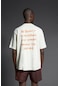 The Champ Clothing Bisiklet Yaka The Light Of The Embers Baskılı Beyaz Oversize Erkek T-shirt Beyaz