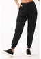 Maraton Sportswear Comfort Kadın Dönüşlü Paça Outdoor Siyah Pantolon 21442-siyah