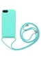 Kilifone - İphone Uyumlu İphone 7 Plus - Kılıf Renkli İp Askılı Koruyucu Ropi Kapak - Turkuaz