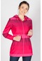 Maraton Sportswear Comfort Kadın Kapşonlu Uzun Kol Basic Fuşya Trenchcoat 16400-fuşya