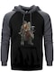Diablo Iıı Ruhların Reaper'ı Barbar Gri Renk Reglan Kol Kapşonlu Sweatshirt Gri