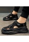 Siyah Kadın/erkek Ayakkabı Yaz Yeni Büyük Boy Erkek Sandalet Moda Platform Sandaletler Terlik Büyük Boy Sandalet Plataforma 36-45