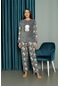 Kadın Kışlık Polar Pijama Takımı Peluş Desenli Takım Tampap 312358- 1020