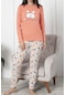 Lady Secret 12015 R20 Uzun Kollu Pamuklu Kadın Pijama Takımı Somon