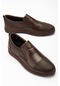 Hakiki Deri Atom Bağsız Taban Dikişli Kahverengi Erkek Günlük Ayakkabı-2940-kahve