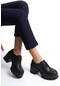 Kadın Carmel Siyah Bağcıklı 8 Cm Topuklu Platformlu Ayakkabı-siyah