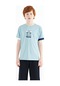 Tommy Life Açık Mavi Kol Ucu Renkli Detaylı Baskılı Oversize Erkek Çocuk T-shirt - 11137 Açık Mavi