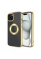 Kilifone - İphone Uyumlu İphone 15 - Kılıf Tek Kamera Çerçeveli Tatlı Sert Omega Kapak - Gold