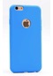 Kilifone - İphone Uyumlu İphone 6 Plus / 6s Plus - Kılıf Mat Renkli Esnek Premier Silikon Kapak - Mavi