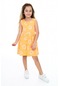 Kinderos 103811 Çiçek Baskılı Fiyonklu Çocuk Elbise Turuncu