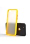 Mutcase - İphone Uyumlu İphone Se 2022 - Kılıf Arkası Mat Buzlu Kenarı Renkli Düğmeli Fri Silikon - Sarı