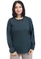 Yeni Sezon Kadın Orta Yaş Ve Üzeri Viskoz Taş İşlemeli Modelli Lüks Anne Penye Bluz 23755-zümrüt Yeşili
