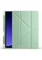 Noktaks - Samsung Galaxy Uyumlu Samsung Galaxy Tab S9 Fe - Kılıf Kalem Bölmeli Stand Olabilen Origami Tri Folding Tablet Kılıfı - Açık Yeşil