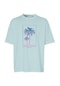 Jack&jones Lafayette 2 Erkek Mavi Yuvarlak Yaka Tişört 12255642-SKY Mavi