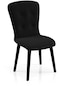 Haman Safir Serisi Babyface Kumaş Siyah Ahşap Gürgen Ayaklı Mutfak Sandalyeleri 1 Adet Siyah