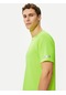 Koton Spor Tişört Arkası Slogan Baskılı Bisiklet Yaka Reglan Kollu Neon Yeşili 4Wam10061Nk 4Wam10061Nkny0