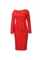 İkkb Moda Tüm Maç Bayanlar Kadın Büyük Beden Elbise Kırmızı