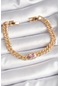 Pirinç Gold Renk Pembe Kare Zirkon Taşlı Vıp Seri Kadın Bileklik - Tj-bb6488 Çok Renkli