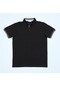 Erkek Çocuk Kısa Kol Polo Yaka T-Shirt - 16726 - Siyah - Melanj