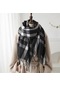 Kış Ekose Kaşmir Battaniye Gibi Eşarp Tasarımı Kalın Sıcak Pashmina Şal Püskül 1111-7-a One Size 1111-7-a