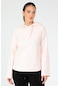Pudra Regular Pamuklu Kapüşonlu Kadın Sweatshirt Sc1176 Pudra