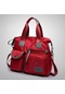 Şarap Kırmızısı Kadın Oxford Kumaş Omuz Su Geçirmez Naylon Askılı Çanta Kadın Büyük Kapasiteli Crossbody Çanta Kırmızı
