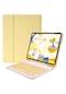 iPad Uyumlu  10.2'ye Uygun Bluetooth Klavye Koruyucu Kılıf-sarı