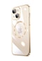Kilifone - İphone Uyumlu İphone 14 Plus - Kılıf Sert Kablosuz Şarj Destekli Riksos Magsafe Kapak - Gold