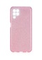 Kilifone - Samsung Uyumlu Galaxy M32 - Kılıf Simli Koruyucu Shining Silikon - Rose Gold