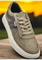 032 Ortopedik Taban Günlük Erkek Keten Spor Ayakkabı Erkek Spor Ayakkabı Vizon