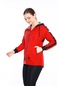 Escetic Kırmızı Kadın Spor Kapişonlu Su İtici Rüzgarlık Fermuarlu İnce Ceket 6560-4153-kırmızı