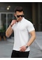Beyaz Renk Polo Yaka Erkek Tişört-1259