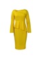 İkkb Moda Tüm Maç Bayanlar Kadın Büyük Beden Elbise Sarı