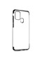 Kilifone - Samsung Uyumlu Galaxy A21s - Kılıf Dört Köşesi Renkli Arkası Şefaf Lazer Silikon Kapak - Siyah
