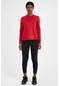Maraton Sportswear Regular Kadın Bisiklet Yaka Uzun Kol Basic Kırmızı Sweatshirt 19556-kırmızı