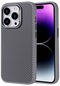 Kilifone - İphone Uyumlu İphone 14 Pro Max - Kılıf Magsafe Şarj Özellikli Karbon Fiber Görünümlü Troy Kapak - Gümüş