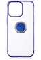 iPhone Uyumlu 13 Pro Kılıf Lopard Kılıf Dört Köşe Lazer Renkli Yüzüklü Şeffaf Silikon Gess - Mavi