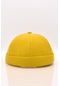 Kadın Hipster Katlamalı Cap Sarı Docker Şapka - Standart