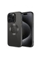 Mutcase - İphone Uyumlu İphone 15 Pro - Kılıf Tek Kamera Çerçeveli Tatlı Sert Omega Kapak - Siyah