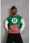 Erkek Çok Parçalı Kanguru Cepli Kapüşonlu Sweatshirt - Yeşil Yeşil