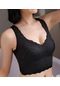 Siyah Artı Boyutu Kadın Longline Minimizer Sutyen Kablosuz Yaz Ince Sütyen Güzellik Geri Iç Çamaşırı Toplanan Push Up Bralette Üst