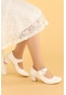 Kiko 751 Rugan Günlük Kız Çocuk 4 Cm Topuk Babet Ayakkabı Beyaz Beyaz