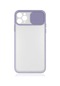 Noktaks - iPhone Uyumlu 11 Pro Max - Kılıf Slayt Sürgülü Arkası Buzlu Lensi Kapak - Lila