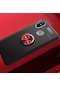 Kilifone - Xiaomi Uyumlu Mi 8 Se - Kılıf Yüzüklü Auto Focus Ravel Karbon Silikon Kapak - Siyah-kırmızı