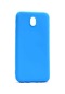Noktaks - Samsung Galaxy Uyumlu J7 Pro - Kılıf Mat Renkli Esnek Premier Silikon Kapak - Mavi