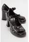 Jagol Siyah Rugan Kadın Topuklu Ayakkabı