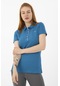 Maraton Sportswear Regular Kadın Polo Yaka Kısa Kol Basic Mavi T-Shirt 19020-Mavi